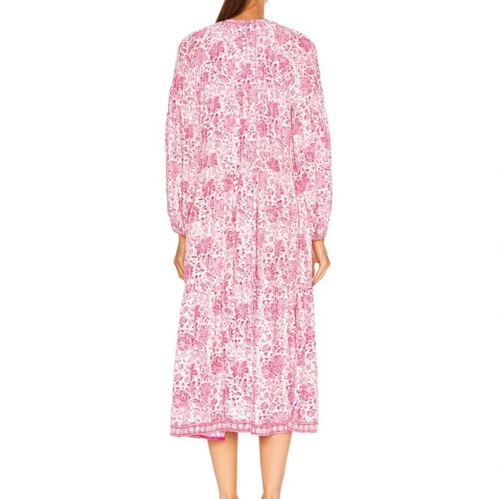 Women’s NATALIE MARTIN Briana dress- pink/white 100% silk. Size small - Picture 3 of 11
